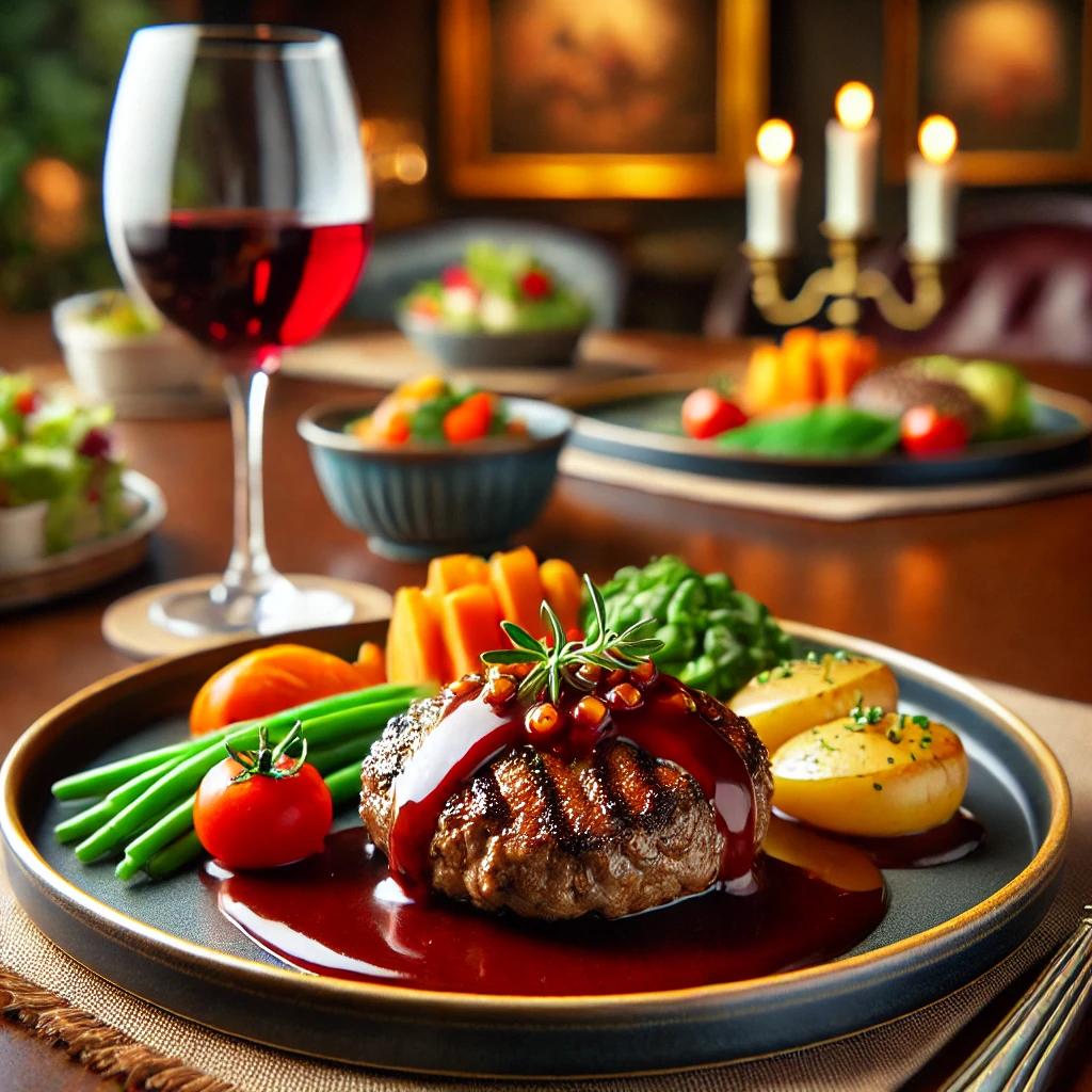 어른을 위한 함박스테이크 &amp; 레드와인 소스
