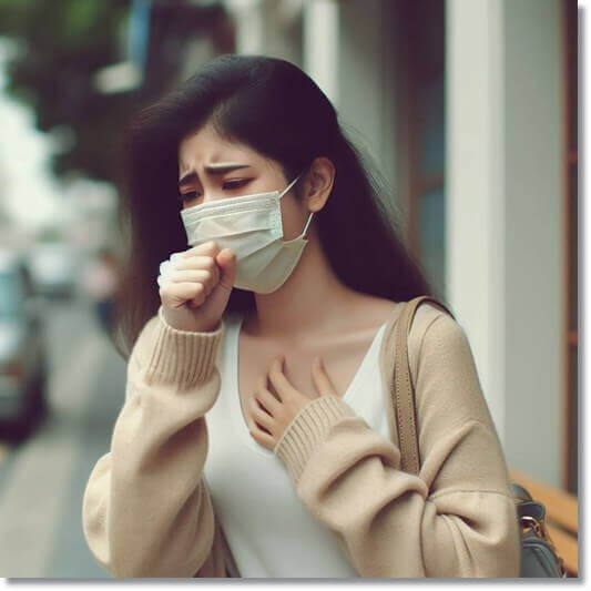 감기에 걸린 여성