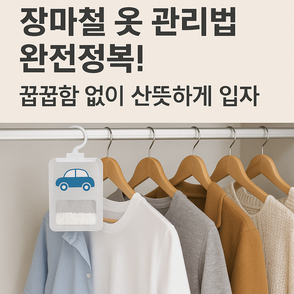 장마철 옷에서 나는 냄새와 곰팡이, 습기 걱정 끝! 실천 가능한 옷 관리법으로 쾌적하게 옷을 보관하세요. 제습제 사용법부터 건조 팁까지 정리!
