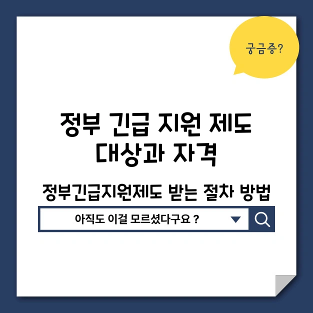 정부긴급지원제도