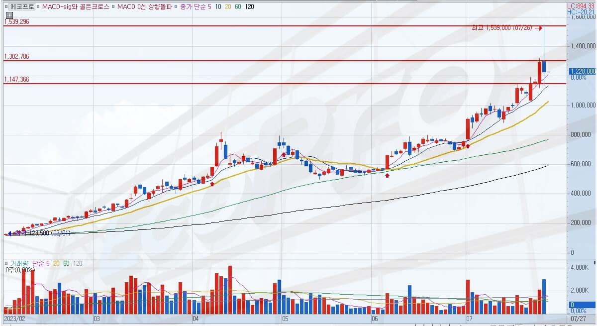 에코프로일봉차트