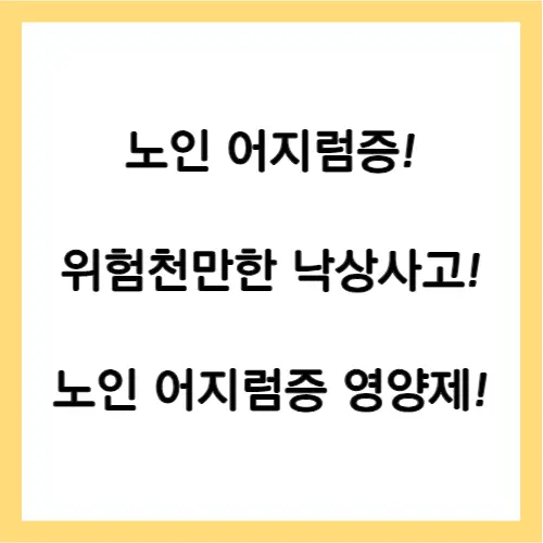 노인 어지럼증