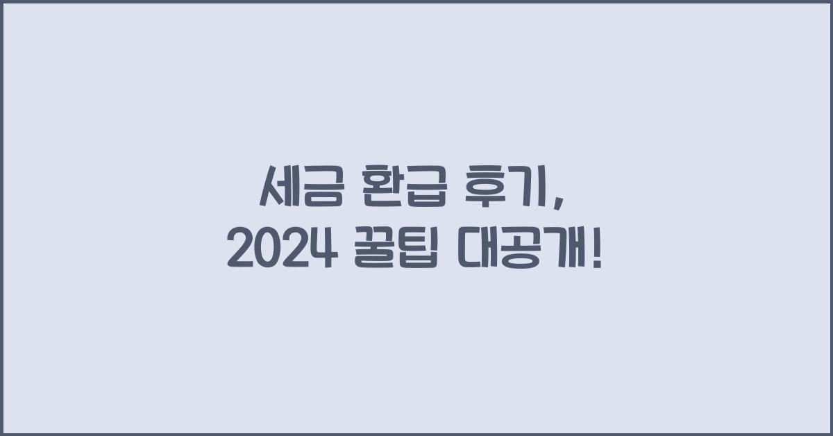 세금 환급 후기