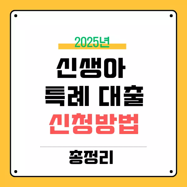 신생아 특례대출 신청방법