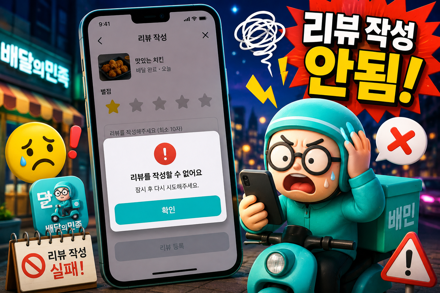 배달의민족 리뷰 작성 안됨 해결방법 총정리 별점 등록 오류 사진 첨부 실패 원인