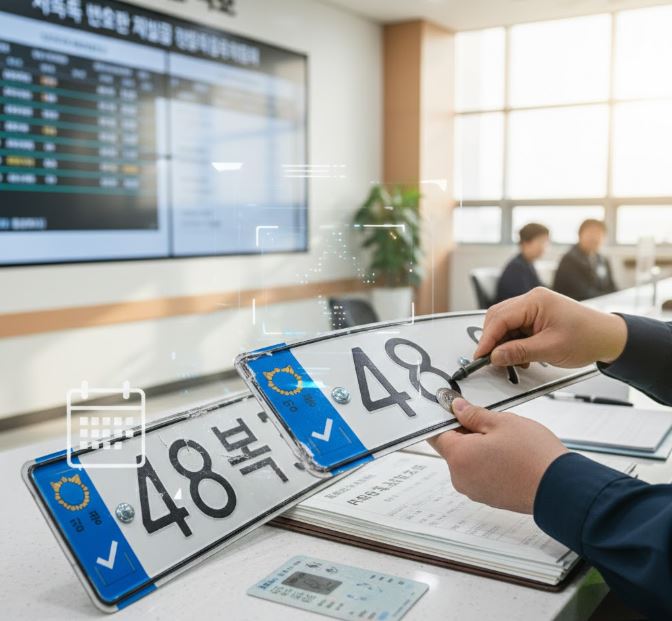 자동차 번호판 훼손 시 재발급 절차와 과태료 이미지