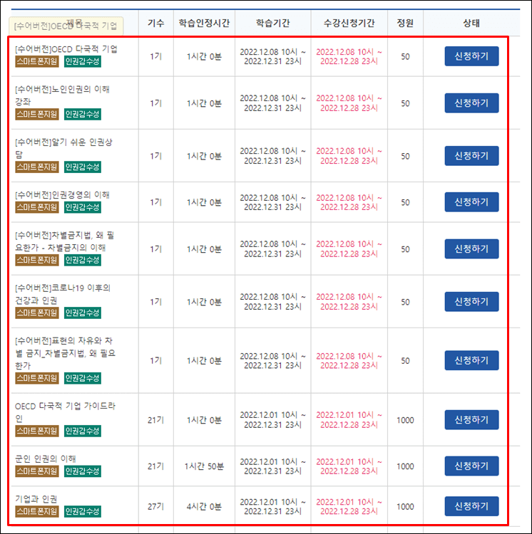 인권교육센터-교육내용