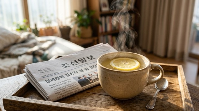 미지근한 레몬수 머그컵