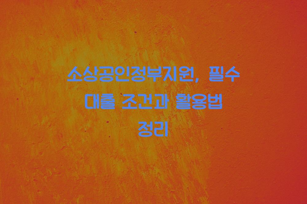 소상공인정부지원