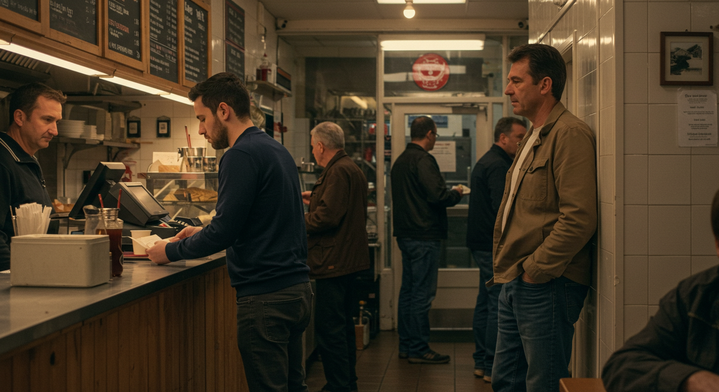 음식값을 계산하는 남성.