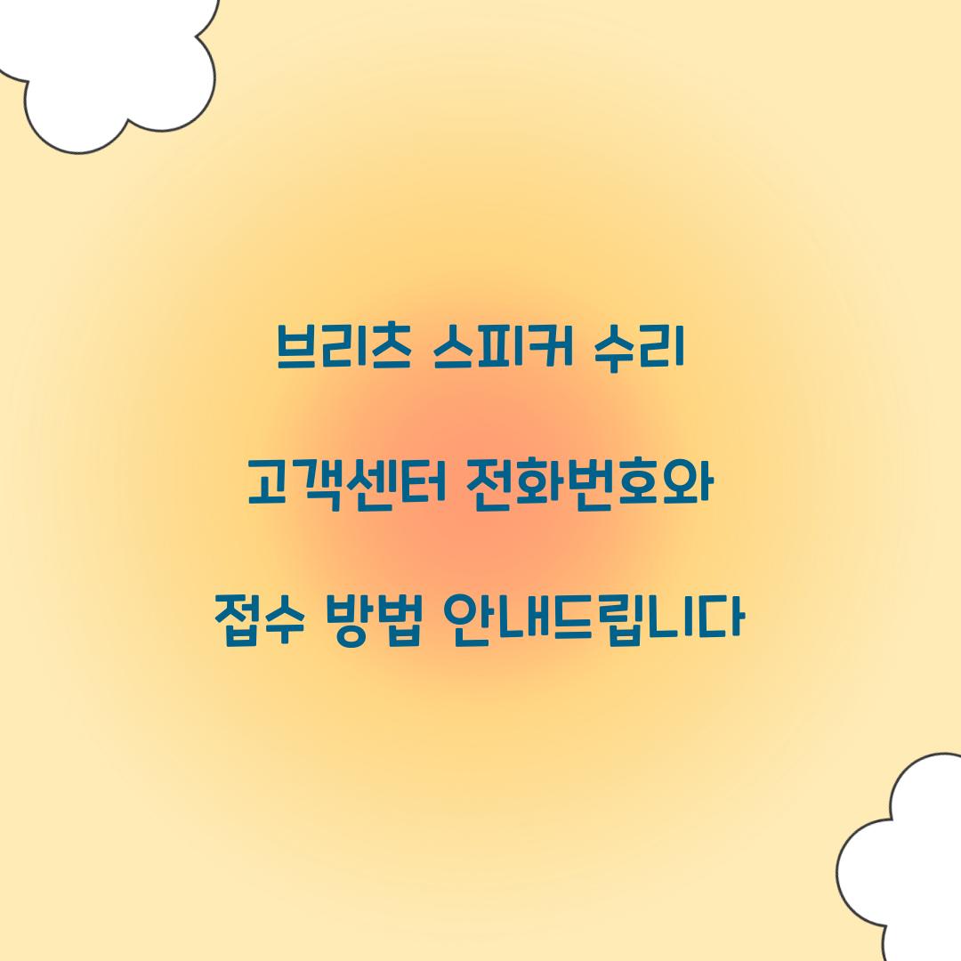 브리츠 스피커 수리 고객센터 전화번호