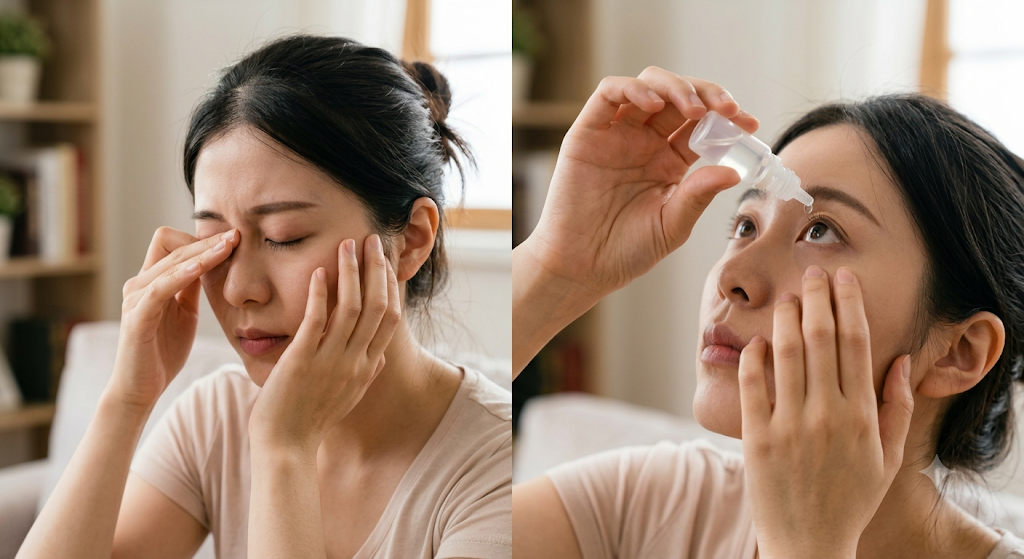 눈 비비기, 인공눈물 넣기