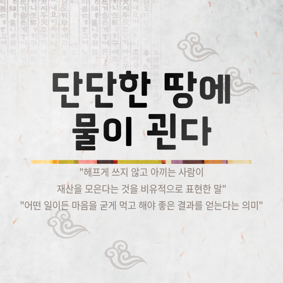 단단한 땅에 물이 괸다