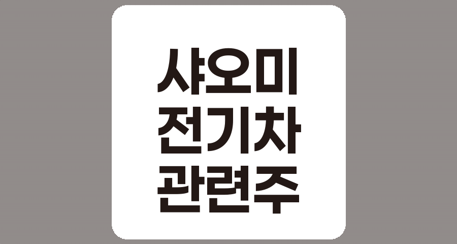 샤오미 전기차 관련주 4종목 상세 분석