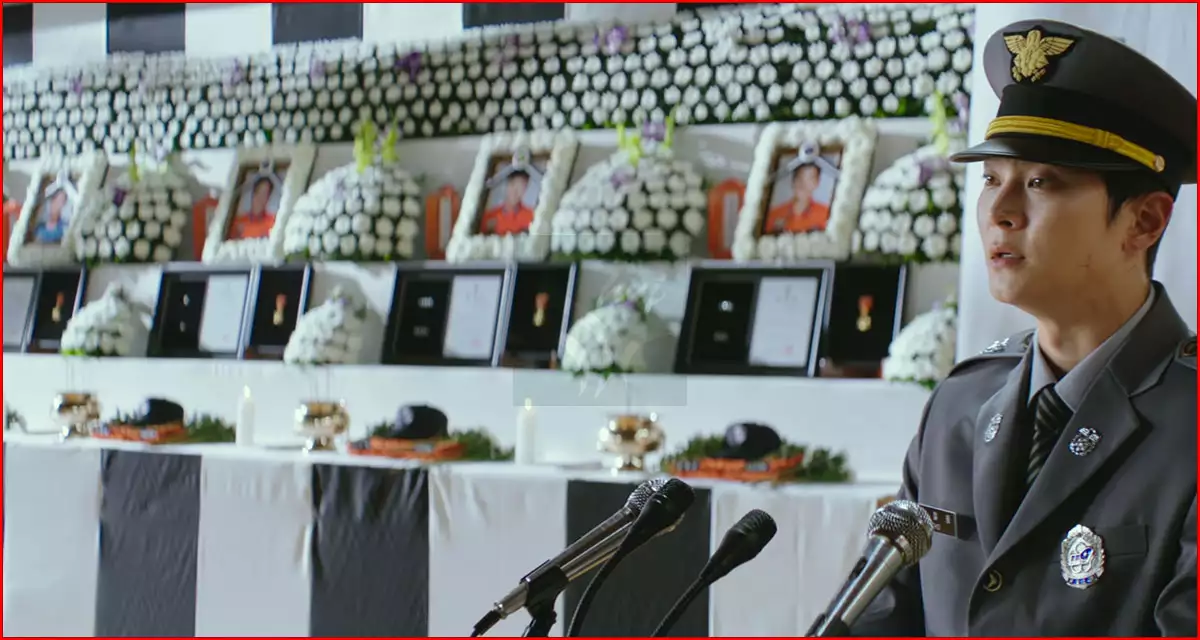 순직한 소방대원의 영결식