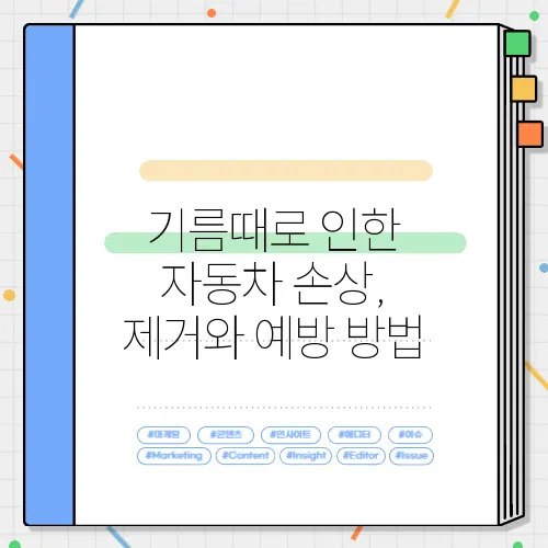 기름때로 인한 자동차 손상, 제거와 예방 방법