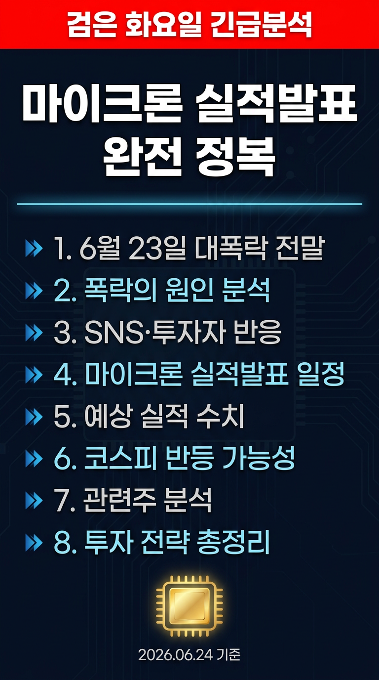 마이크론 실적발표 날짜, 시간, 예상 내용은? 코스피 영향, 반등 가능성, 관련주 및 시세 예측, 투자 전략 총정리