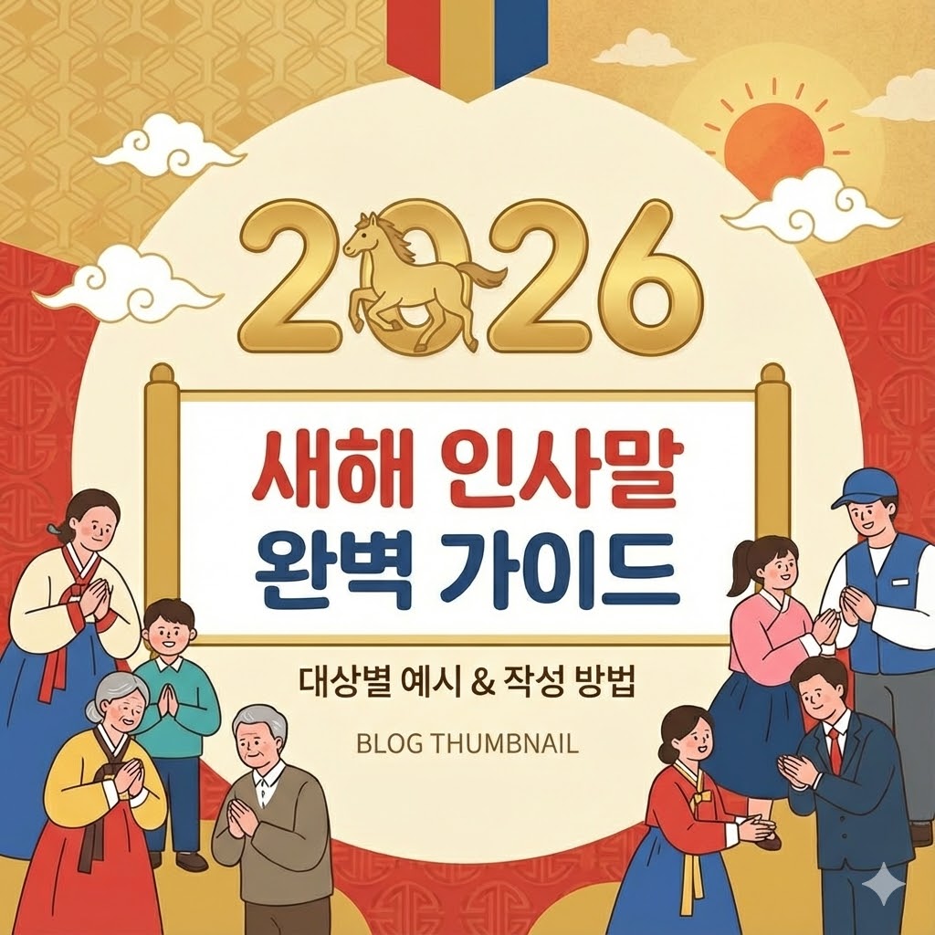2026년 새해 인사말 작성 방법 및 대상별 예시 완벽 가이드