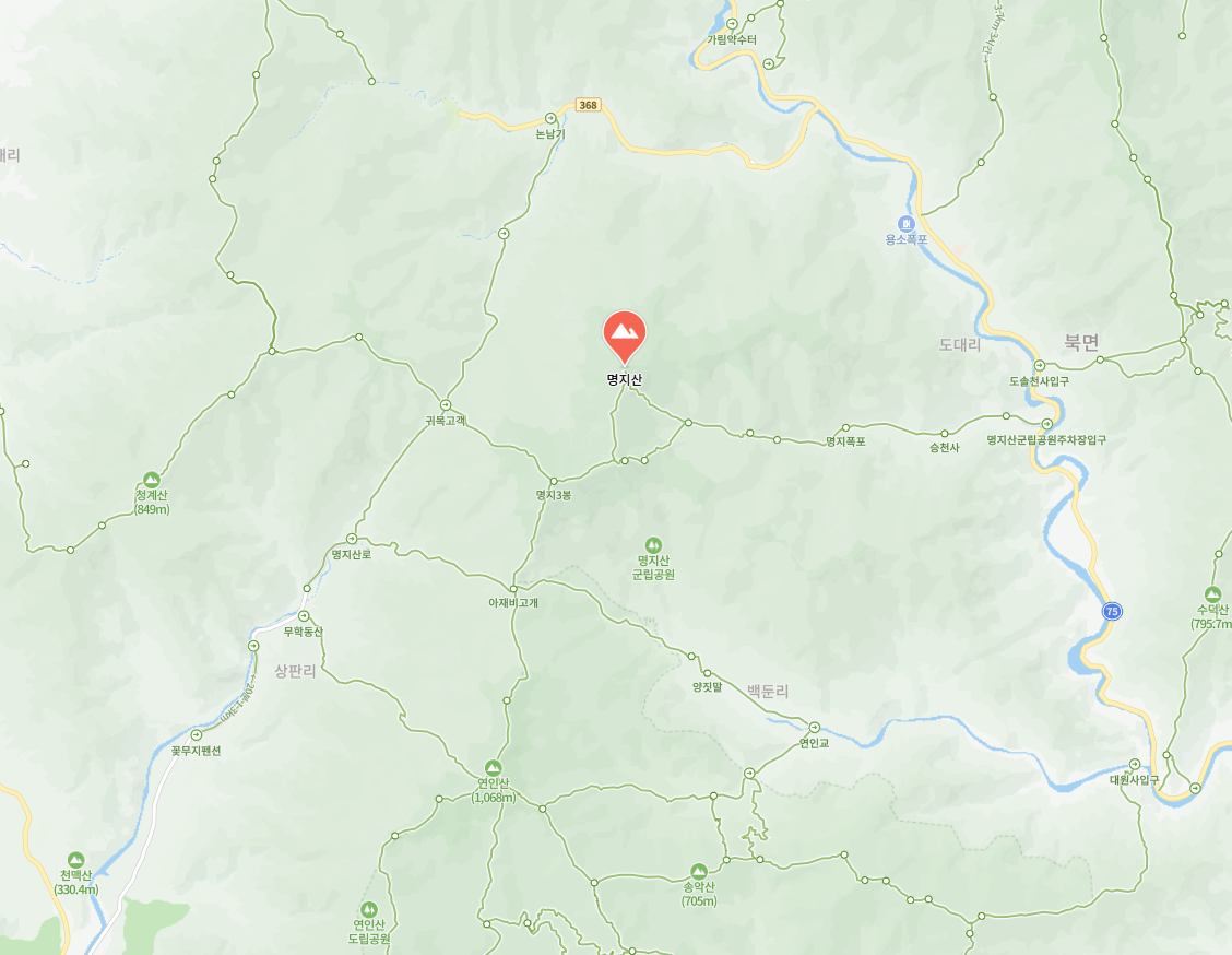 명지산등산지도