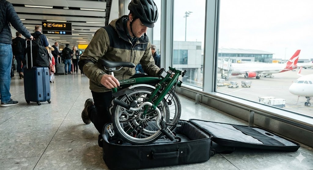 브롬톤은 에어라인 케이스에 보관하면 편리합니다.