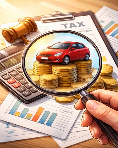 자동차세 부과 기준을 살피는 장면