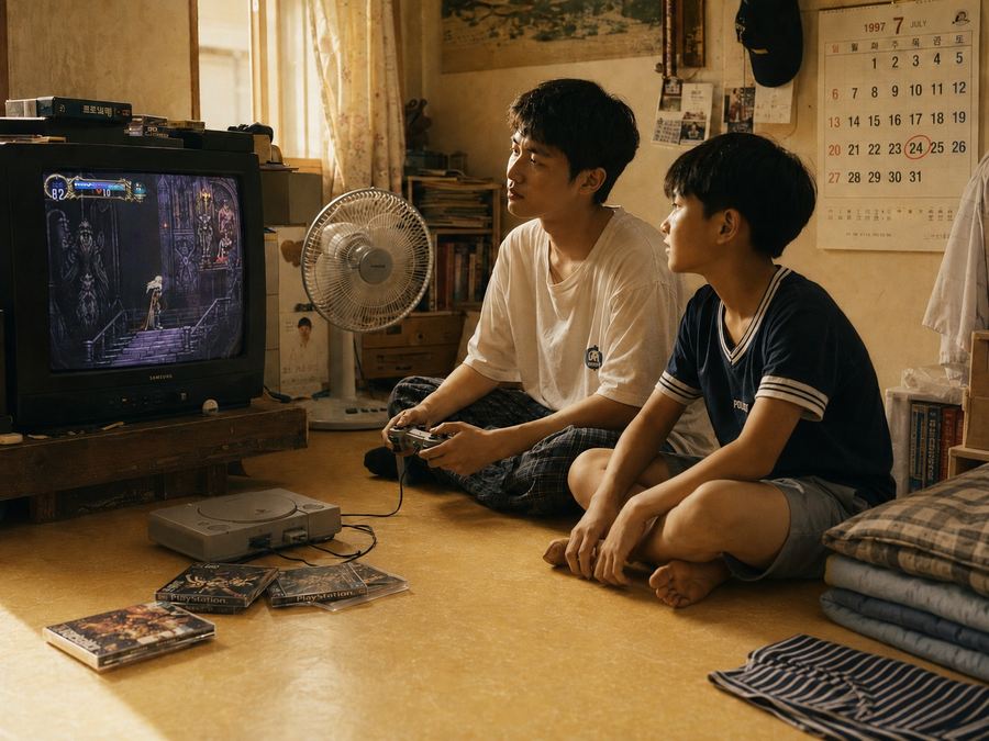 1997년 여름 플레이스테이션으로 악마성 드라큘라 X 월하의 야상곡을 함께 즐기는 형제