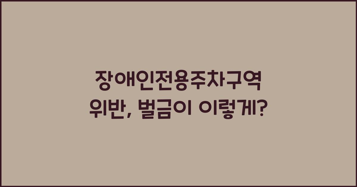 장애인전용주차구역 위반