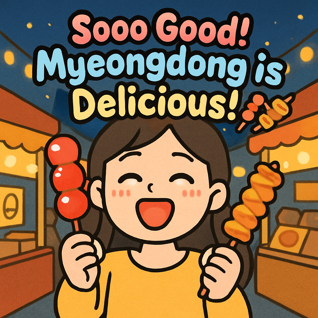 Sooo Good! Myeongdong is Delicious! 🍡🍢
