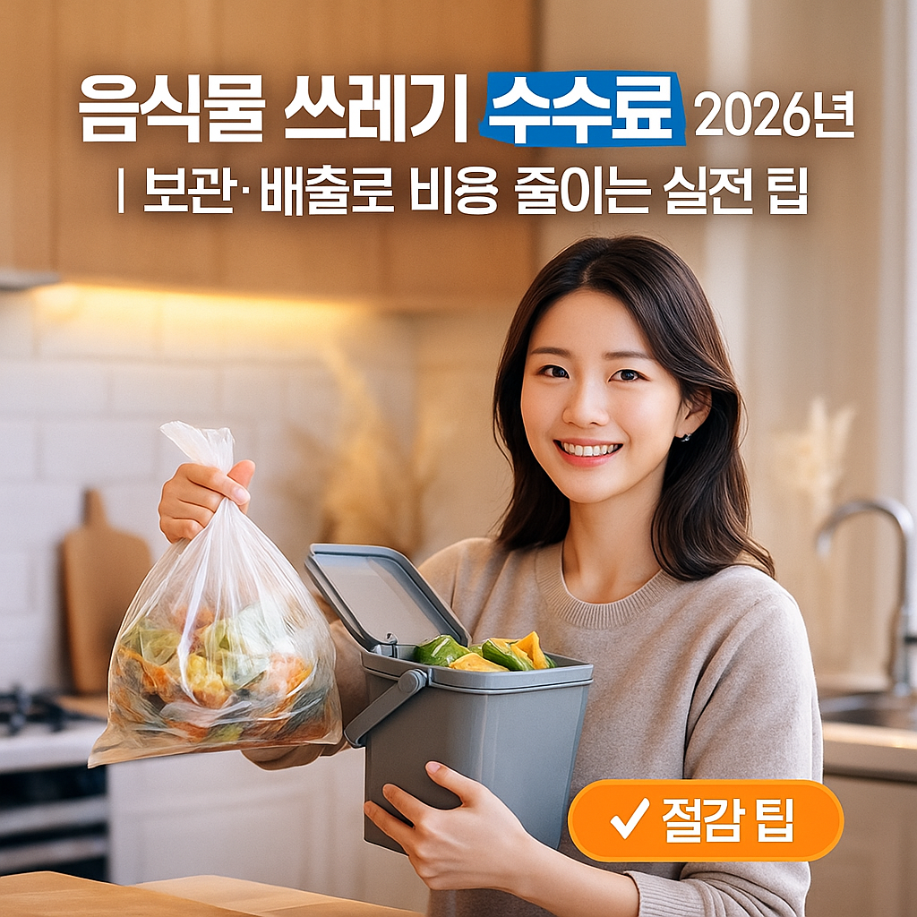 음식물 쓰레기 수수료 2026년 ｜ 보관&middot;배출로 비용 줄이는 실전 팁