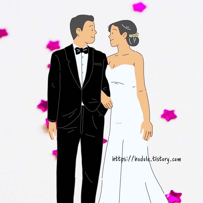 신랑신부 일러스트