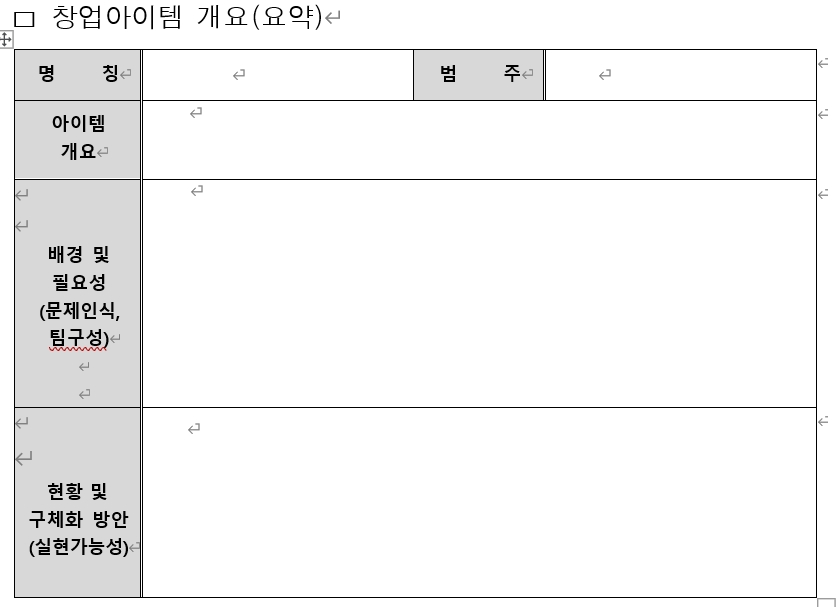 창업아이템 개요