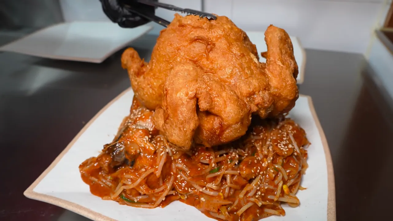 진아구 - 통닭이 올라간 아귀찜