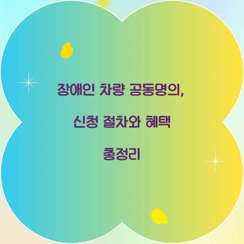 장애인 차량 공동명의