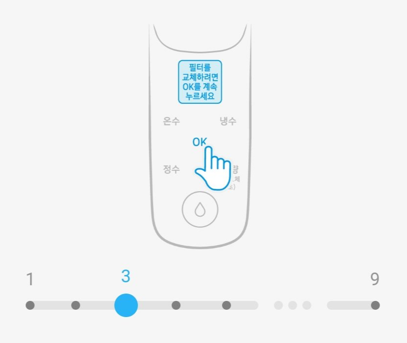 2단계 - OK 버튼을 선택하여 필터 교체 진행하기