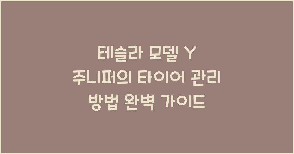 테슬라 모델 Y 주니퍼의 타이어 관리 방법