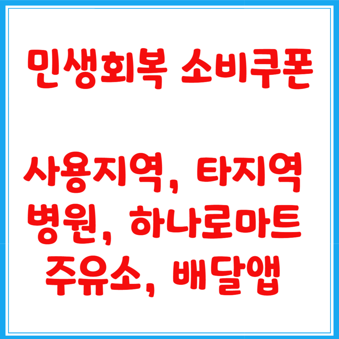 민생회복 소비쿠폰｜사용지역, 타지역, 병원, 하나로마트, 주유소, 배달앱