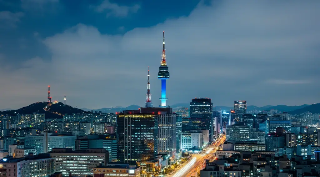 남산타워가 보이는 야경이미지 (AI 이미지)