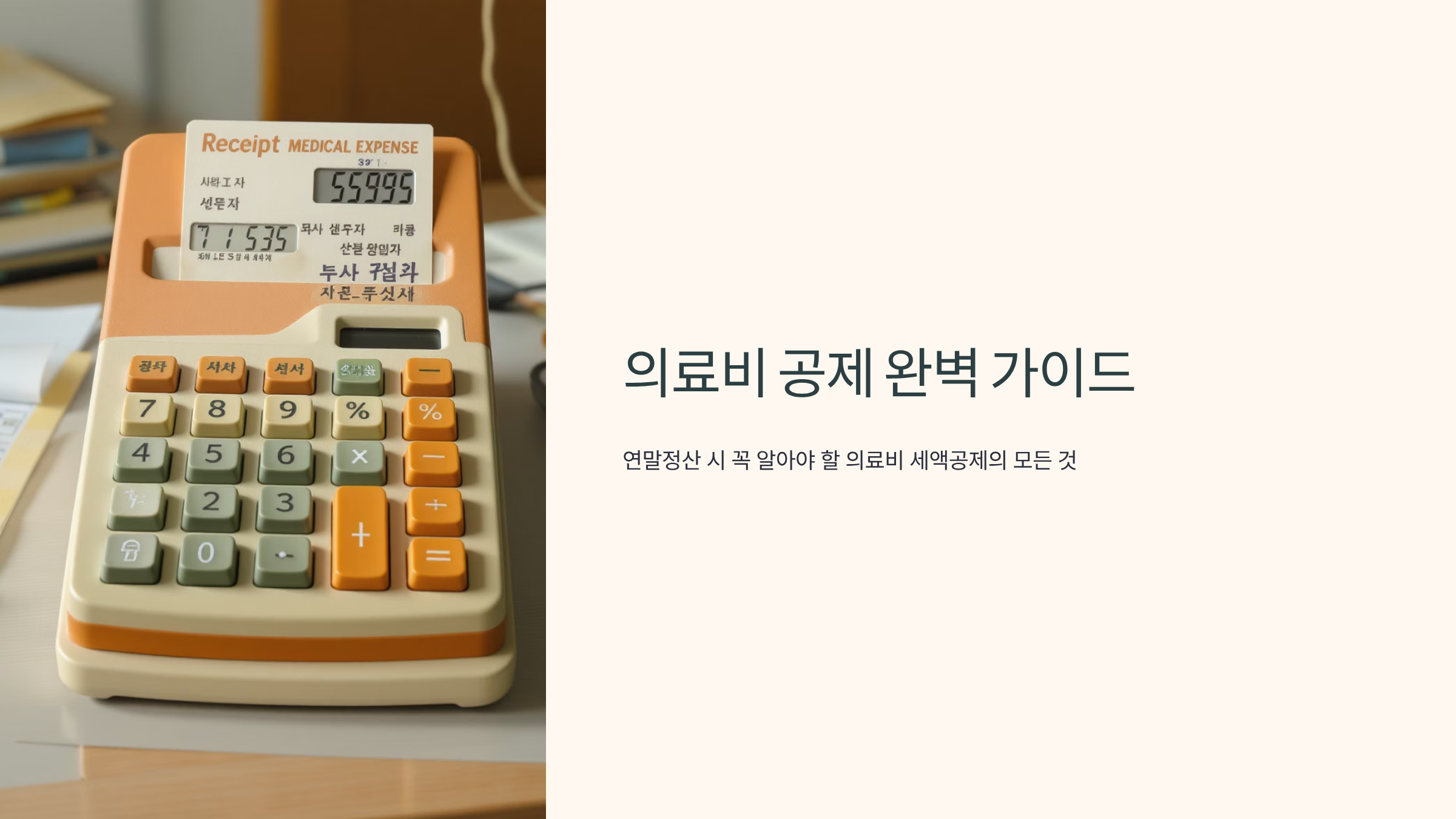 연말정산 의료비 공제 완벽 정리