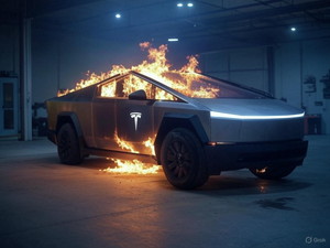 불타는 테슬라의 사이버트럭