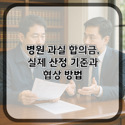 병원 과실 합의금, 실제 산정 기준과 협상 방법