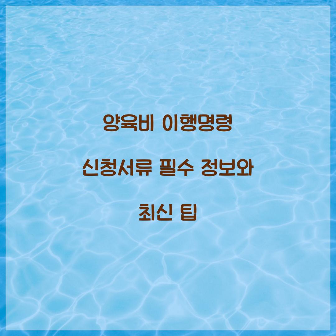 양육비 이행명령 신청서류