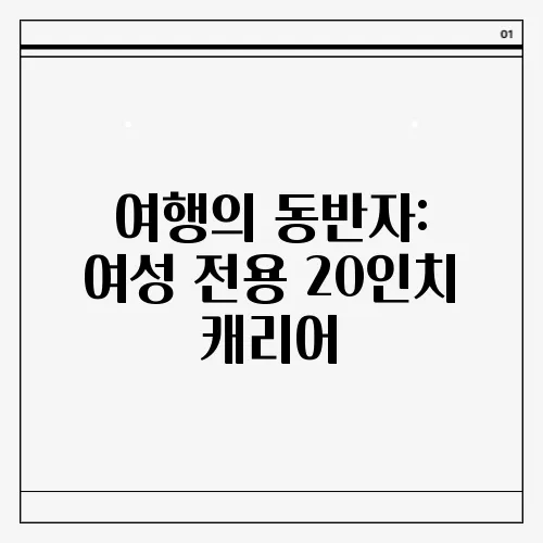 여행의 동반자: 여성 전용 20인치 캐리어
