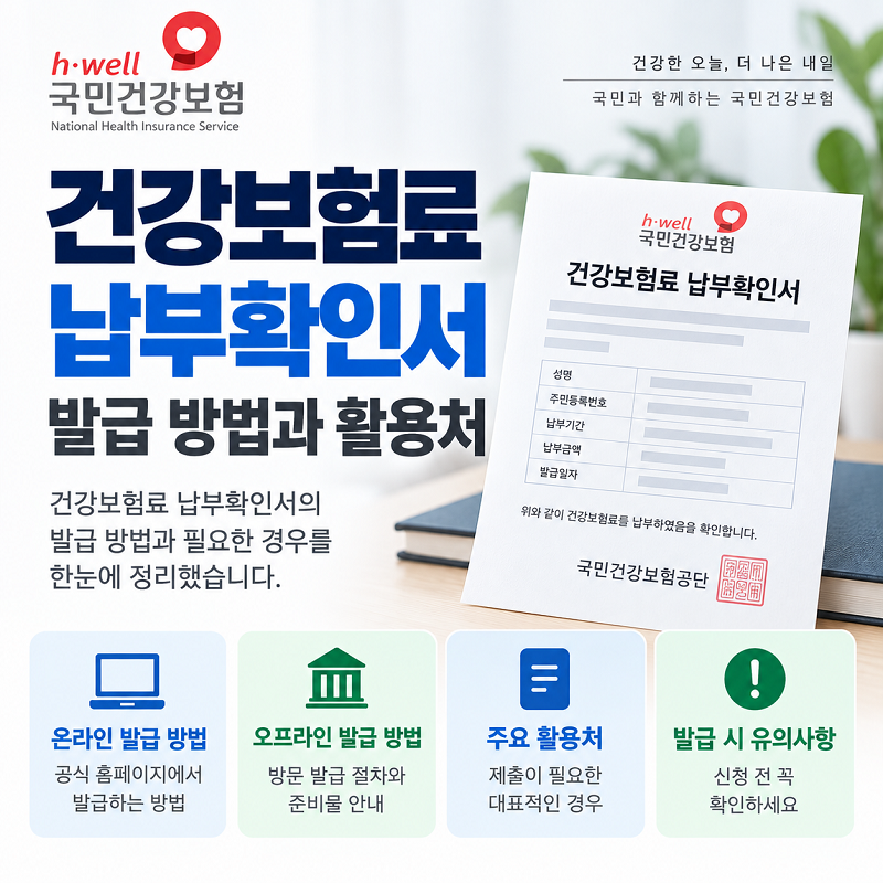 건강보험료 납부확인서 발급방법