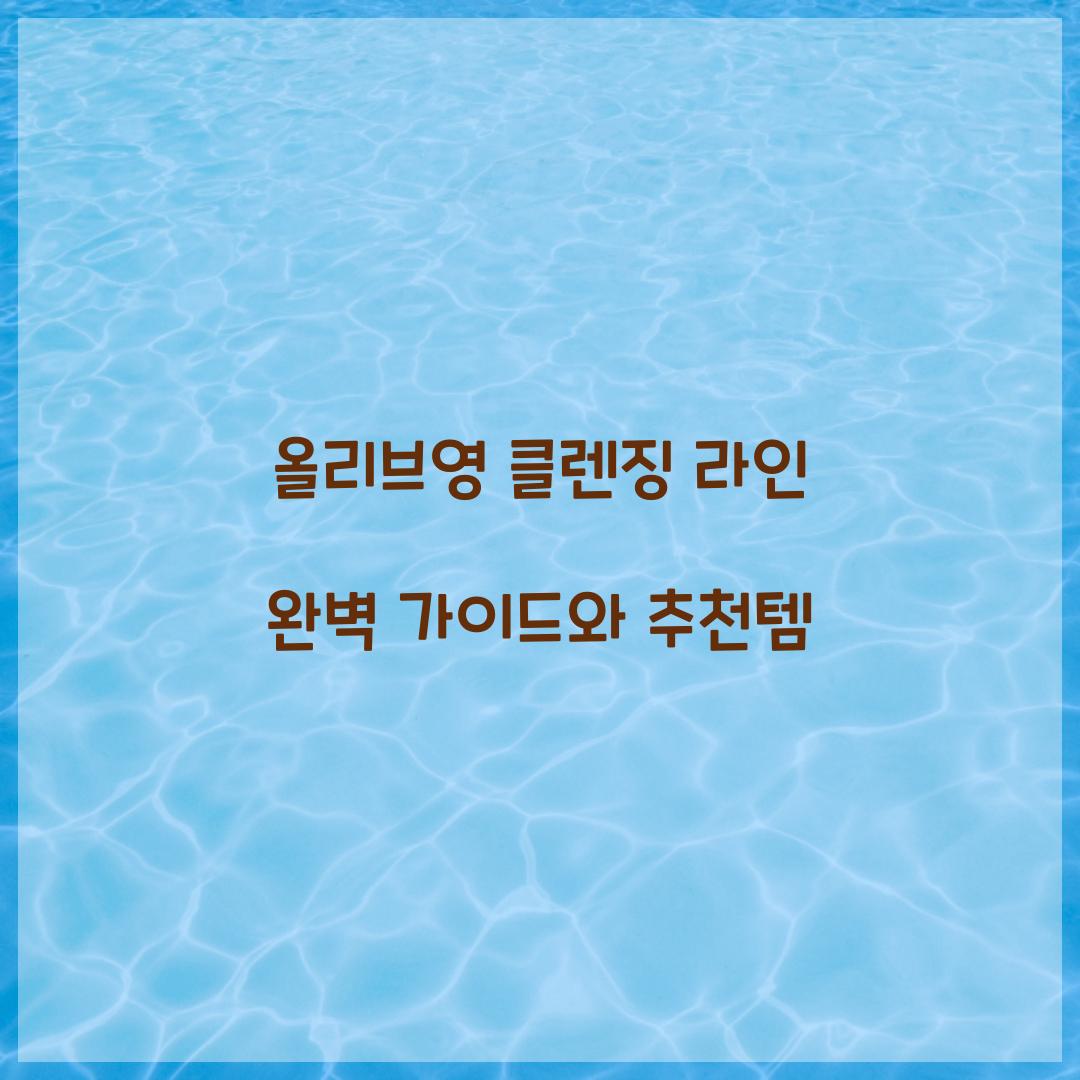 올리브영 클렌징 라인