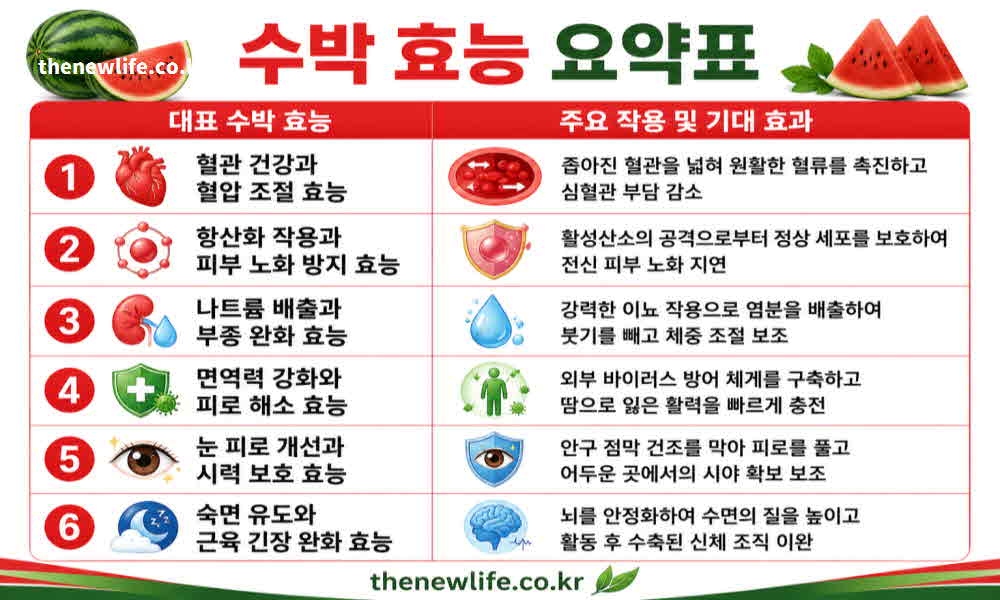 수박 효능 요약표
