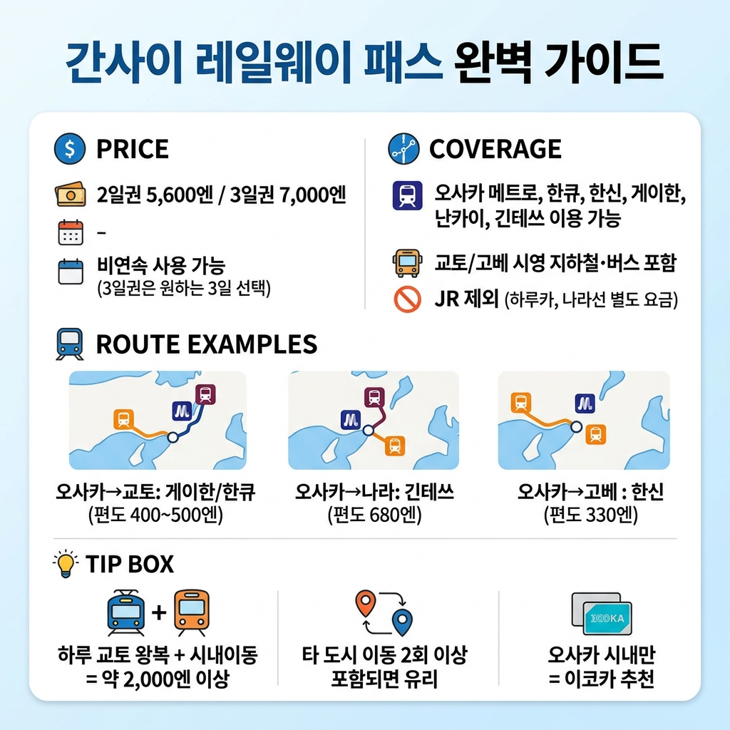 간사이 레일웨이 패스 이용범위와 활용법
