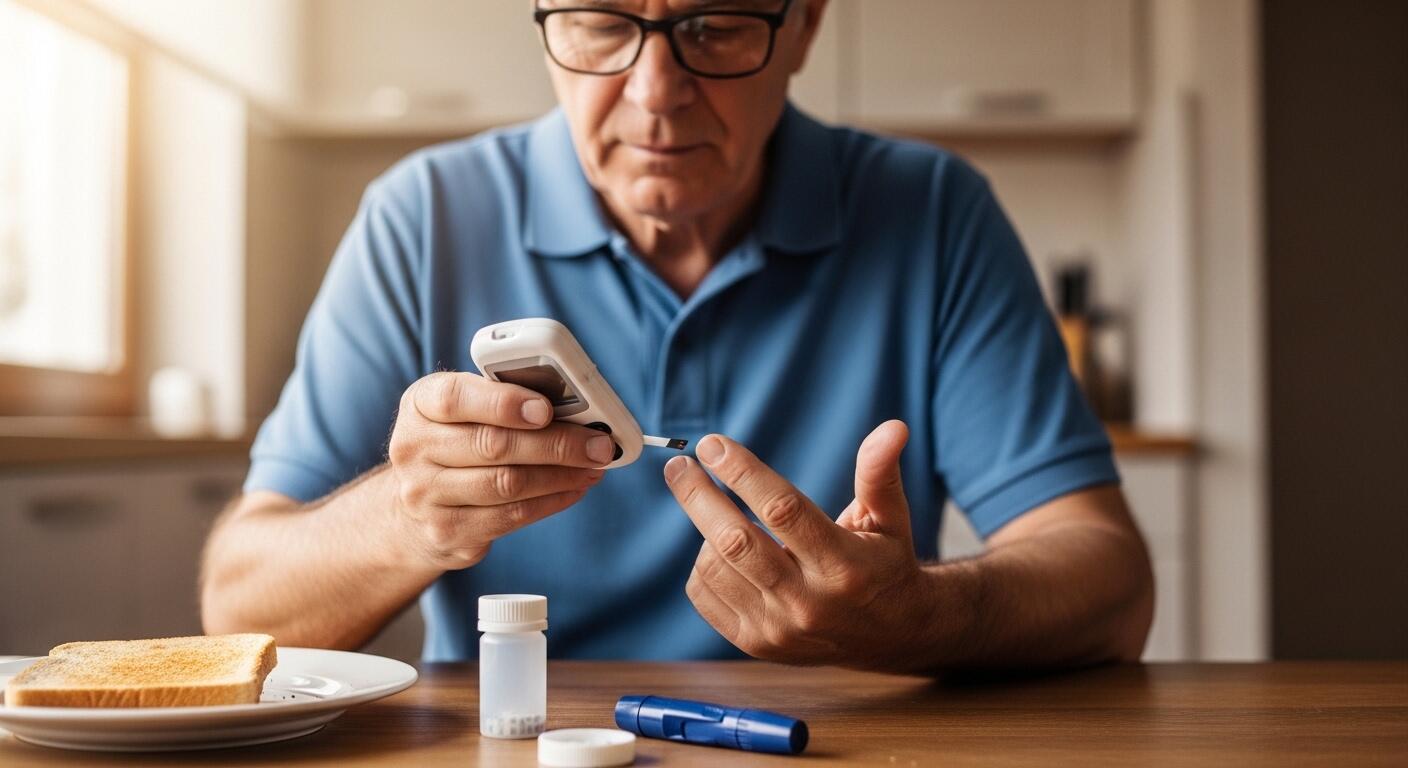 혈당계를 사용하는 장면