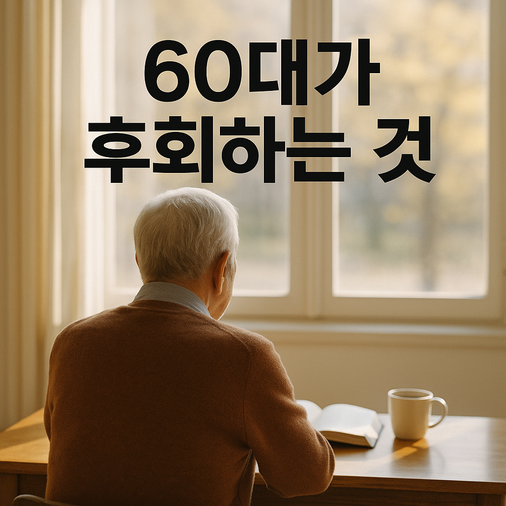 60대가 후회하는 순간을 상징하는 대표 이미지