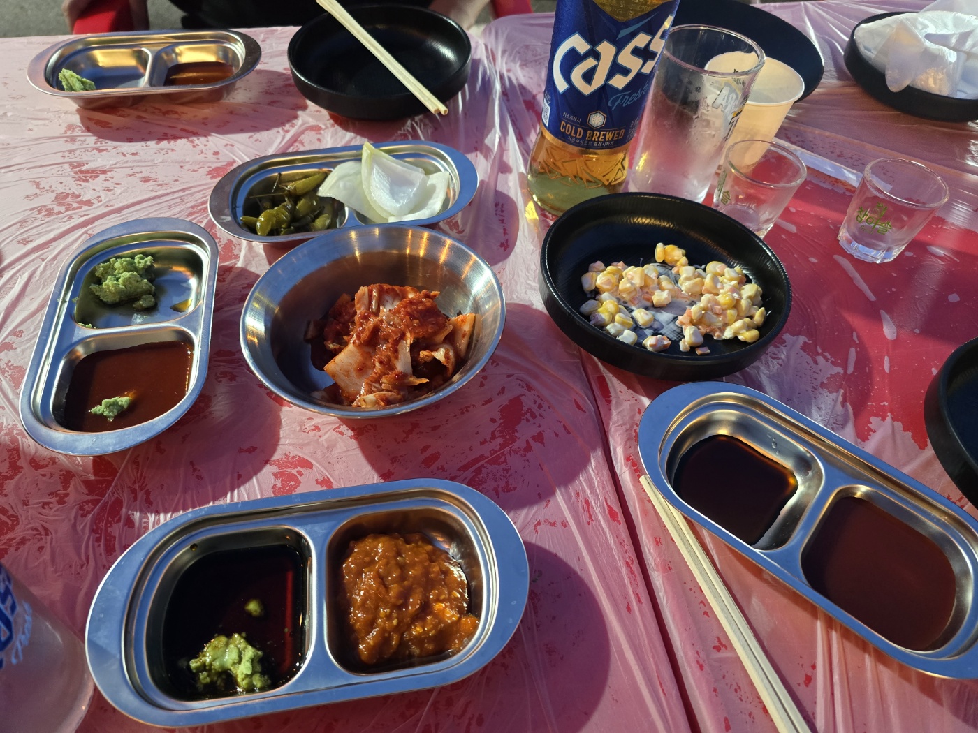 기본찬들 세팅