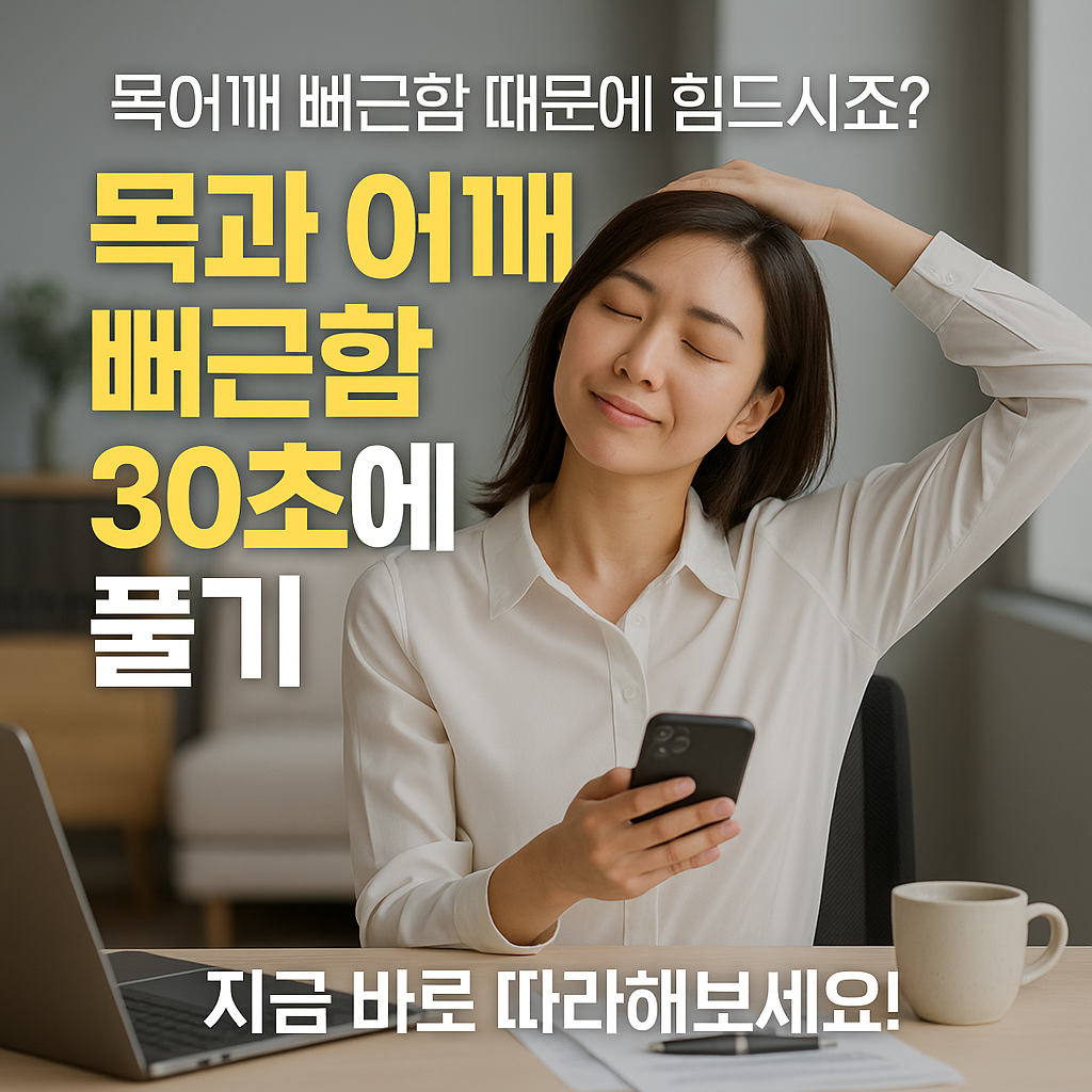 목과 어깨 뻐근함 30초에 풀기
